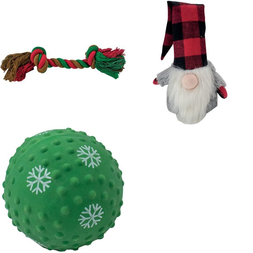 Lot de 3 jouets de Noël pour chiens