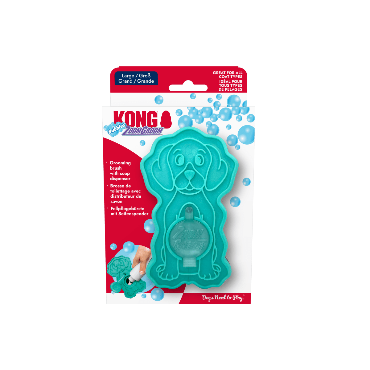 Brosse KONG® ZoomGroom Bubbles - Le Royaume de Lecki