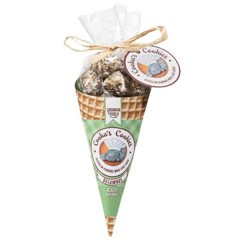 Cornet de friandises Sardine et Porc Cooka's Cookies - Le Royaume de Lecki