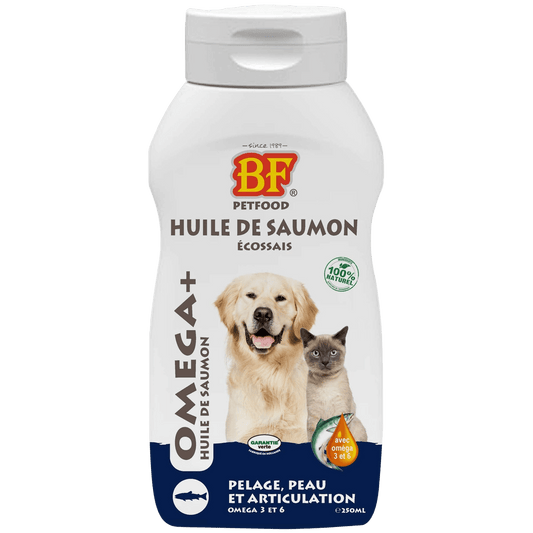 Huile de saumon Oméga+ BF®Petfood - Le Royaume de Lecki