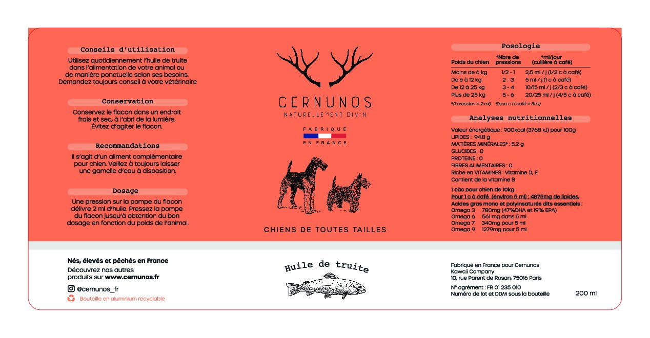 Huile de truite Cernunos - Le Royaume de Lecki