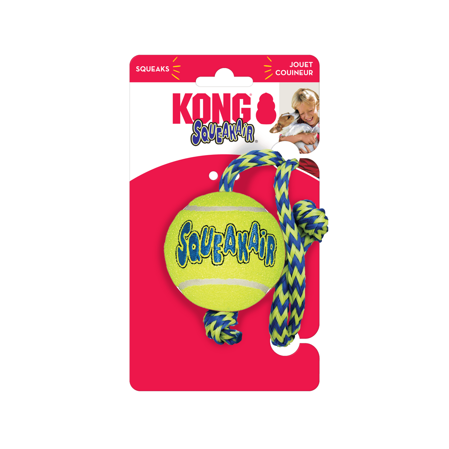 KONG® SqueakAir Ball Corde - Le Royaume de Lecki