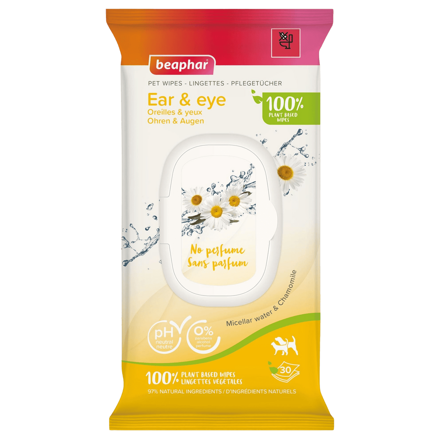 Lingettes végétales oreilles et yeux Beaphar - Le Royaume de Lecki