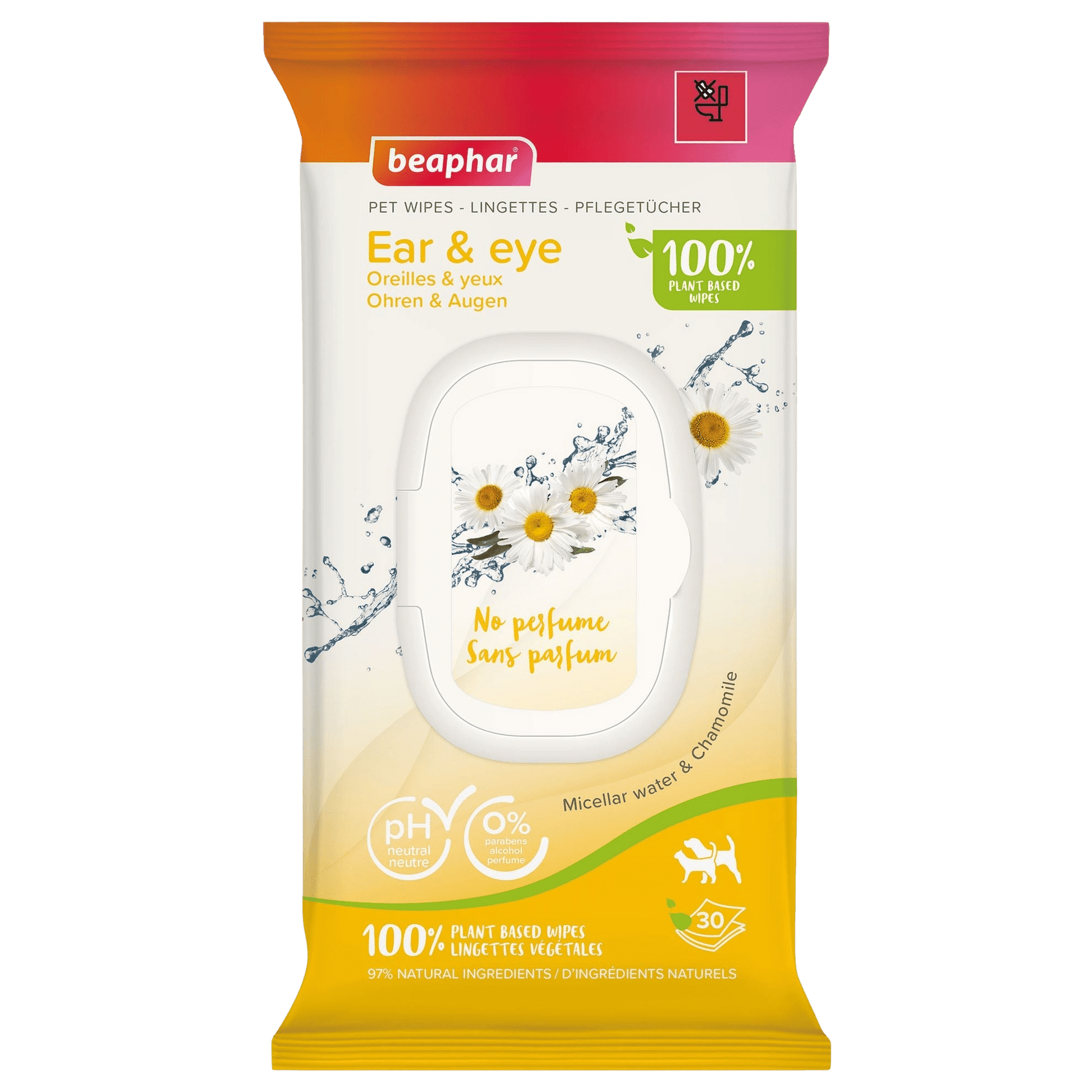 Lingettes végétales oreilles et yeux Beaphar - Le Royaume de Lecki