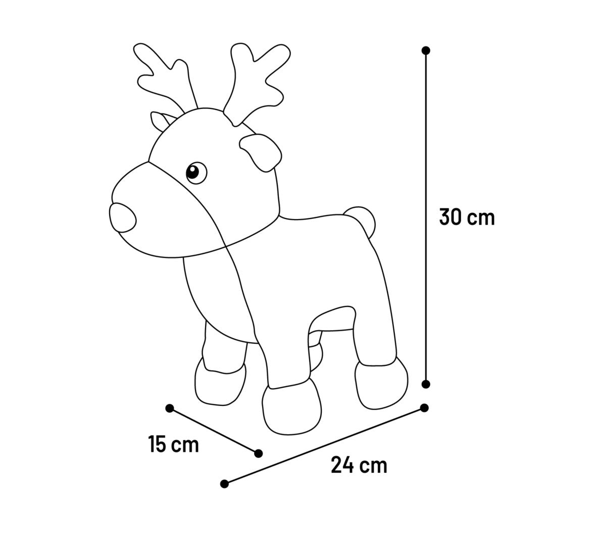 Peluche de Noël Araceli le Caribou gris - Le Royaume de Lecki