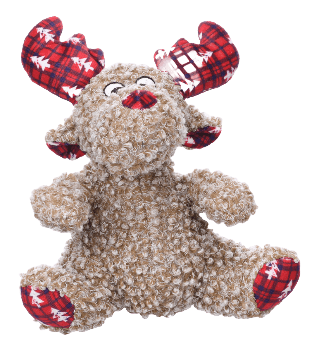 Peluche de Noël assis Krola le Caribou brun - Le Royaume de Lecki