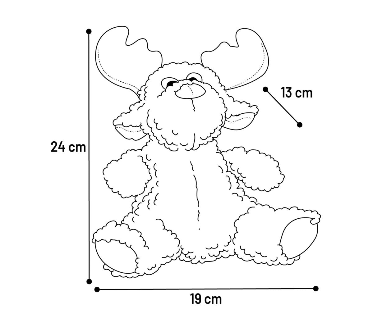 Peluche de Noël assis Krola le Caribou brun - Le Royaume de Lecki