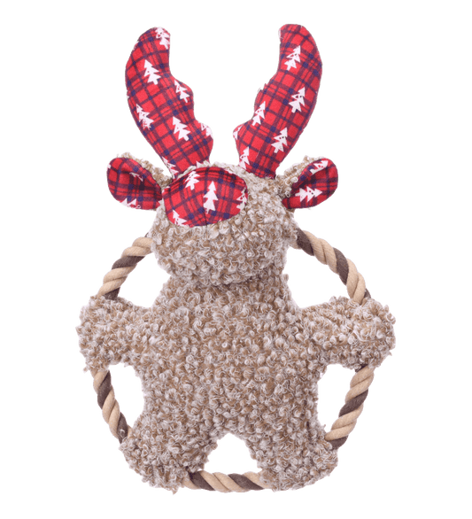 Peluche de Noël avec anneau Krola le Caribou brun - Le Royaume de Lecki
