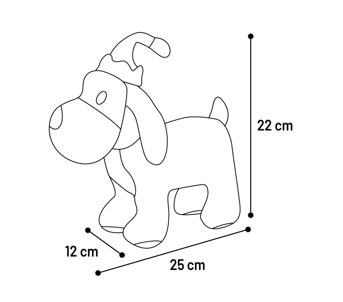 Peluche de Noël Aviana le Chien gris - Le Royaume de Lecki