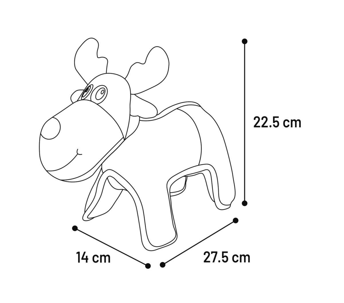 Peluche de Noël Quilty le Caribou brun - Le Royaume de Lecki