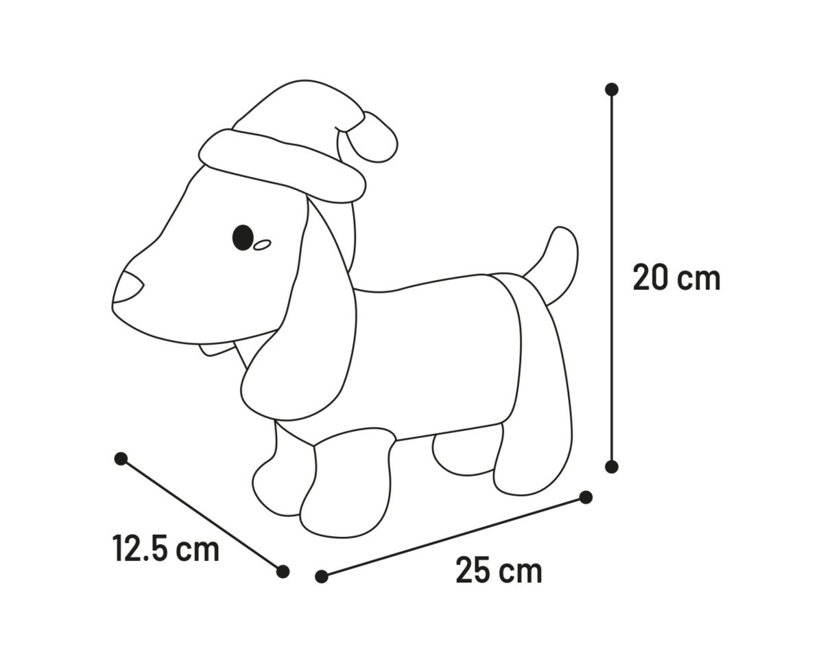 Peluche de Noël Tikko le Teckel marron - Le Royaume de Lecki