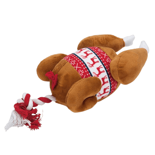 Peluche sonore Dinde de Noël avec corde - Le Royaume de Lecki