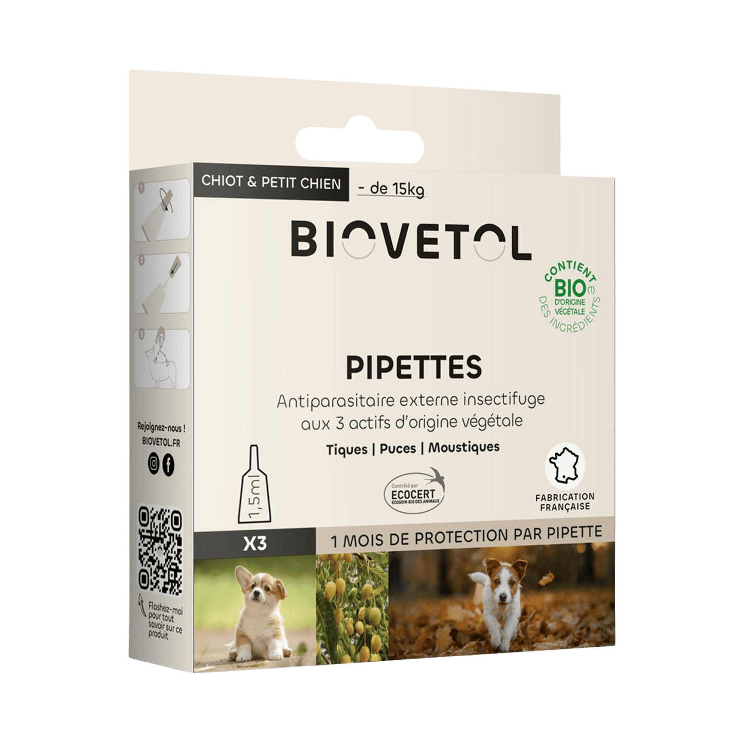 Pipettes antiparasitaires répulsives Biovetol - Le Royaume de Lecki
