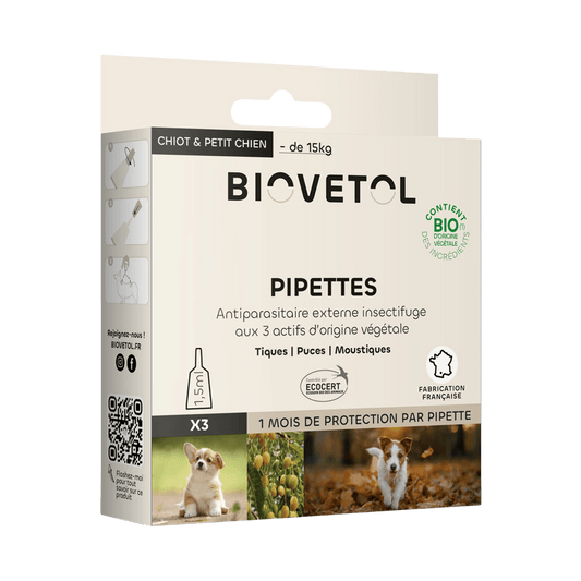 Pipettes antiparasitaires répulsives Biovetol - Le Royaume de Lecki