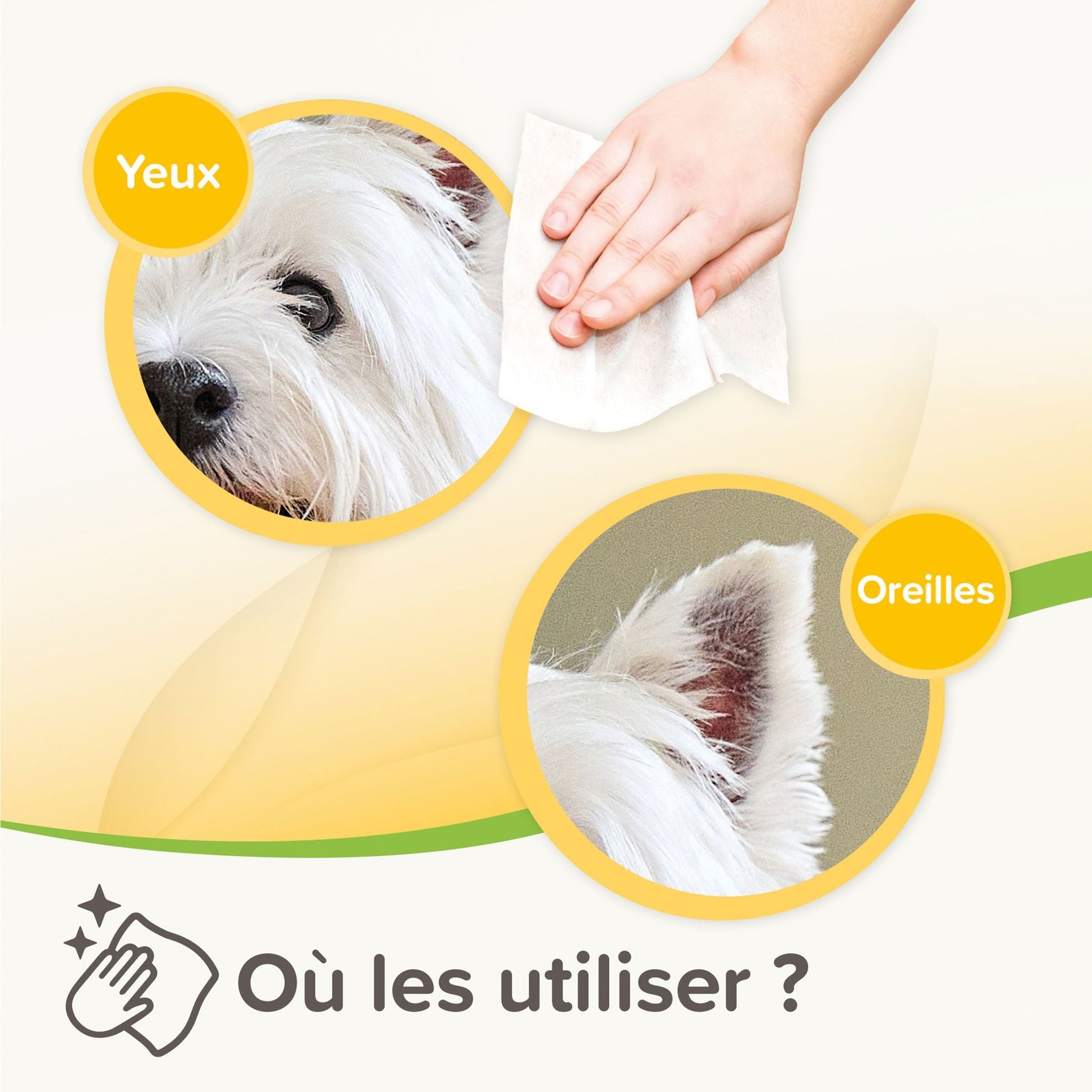 Lingettes végétales oreilles et yeux Beaphar - Le Royaume de Lecki