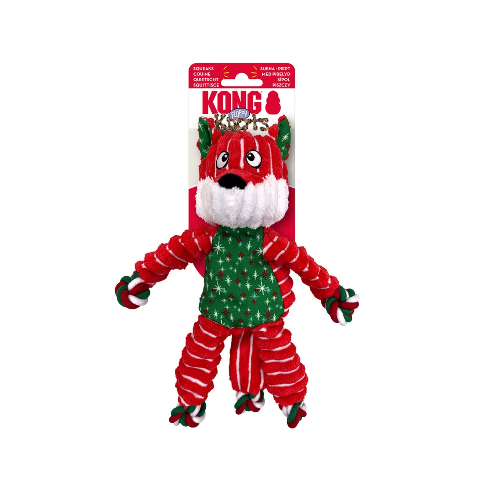 KONG® Holiday Floppy Knots Fox - Le Royaume de Lecki