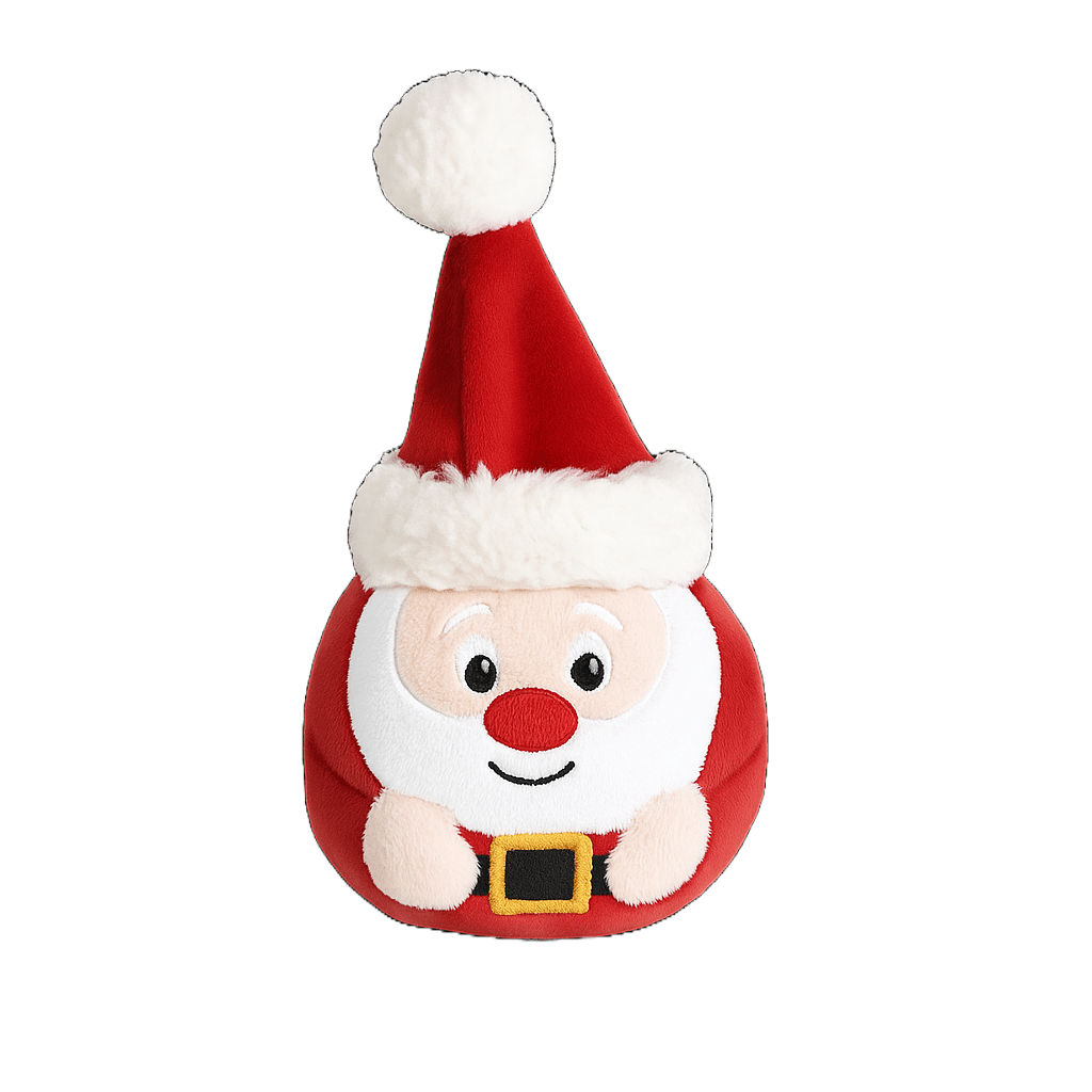 Peluche balle avec couineur Père Noël Bubimex - Le Royaume de Lecki