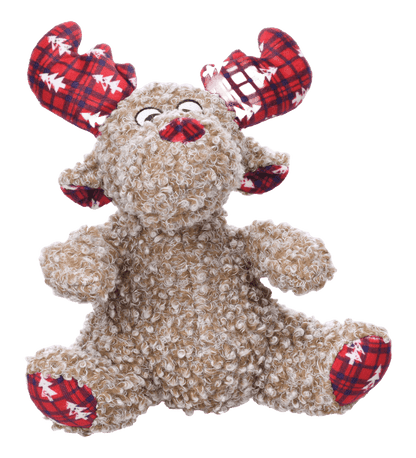 Peluche de Noël assis Krola le Caribou brun - Le Royaume de Lecki
