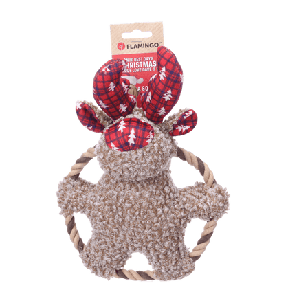Peluche de Noël avec anneau Krola le Caribou brun - Le Royaume de Lecki