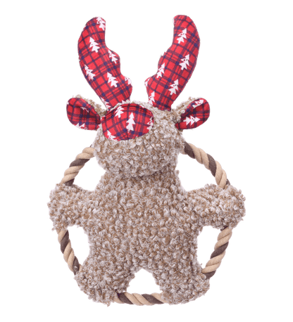 Peluche de Noël avec anneau Krola le Caribou brun - Le Royaume de Lecki