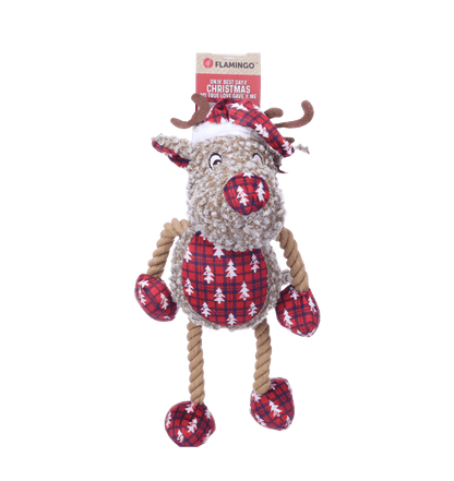 Peluche de Noël avec corde Krola le Caribou brun - Le Royaume de Lecki
