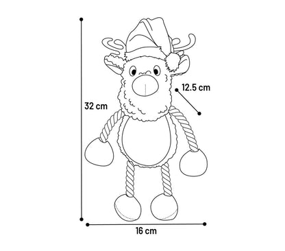 Peluche de Noël avec corde Krola le Caribou brun - Le Royaume de Lecki