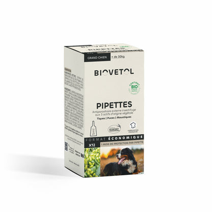 Pipettes antiparasitaires répulsives Biovetol - Le Royaume de Lecki