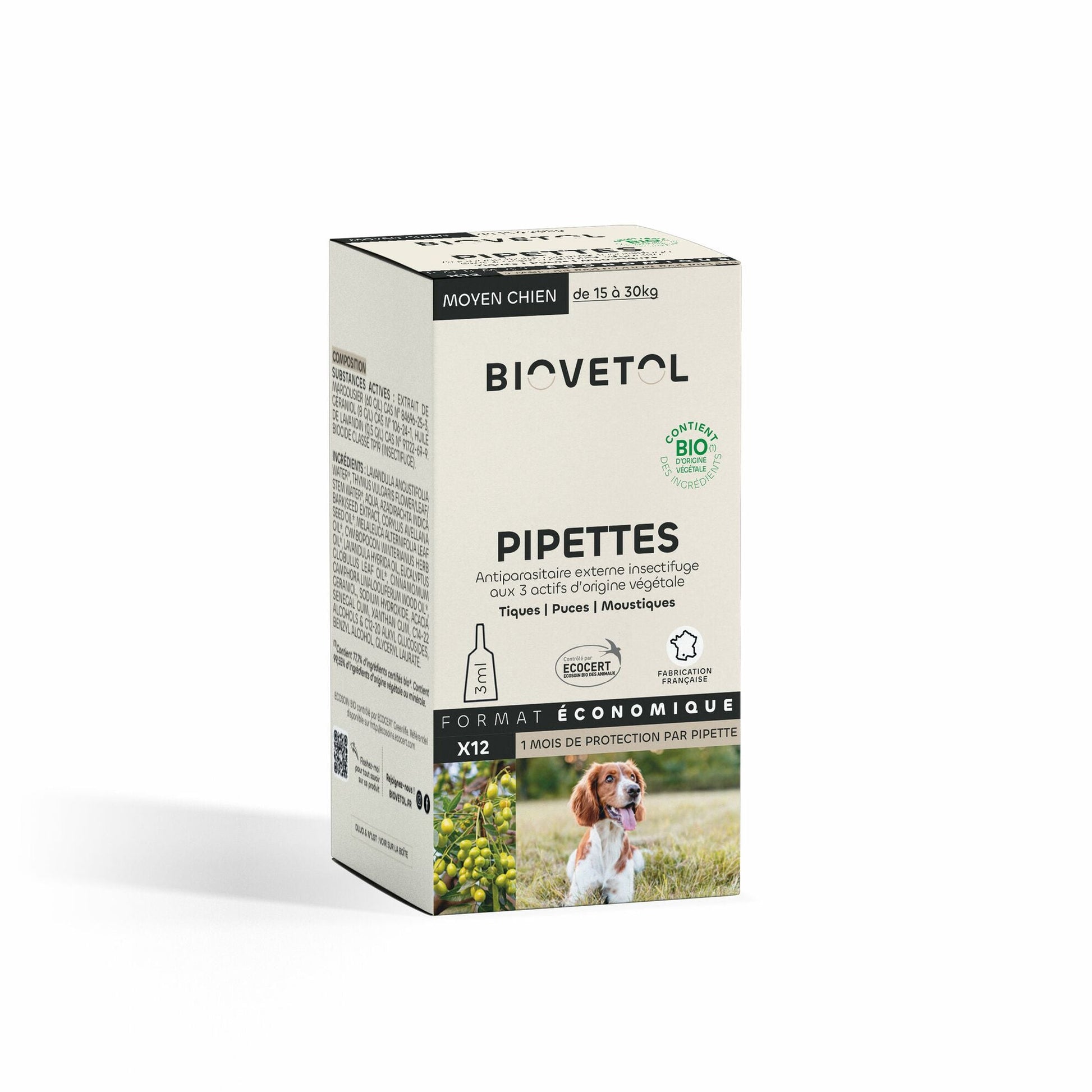 Pipettes antiparasitaires répulsives Biovetol - Le Royaume de Lecki