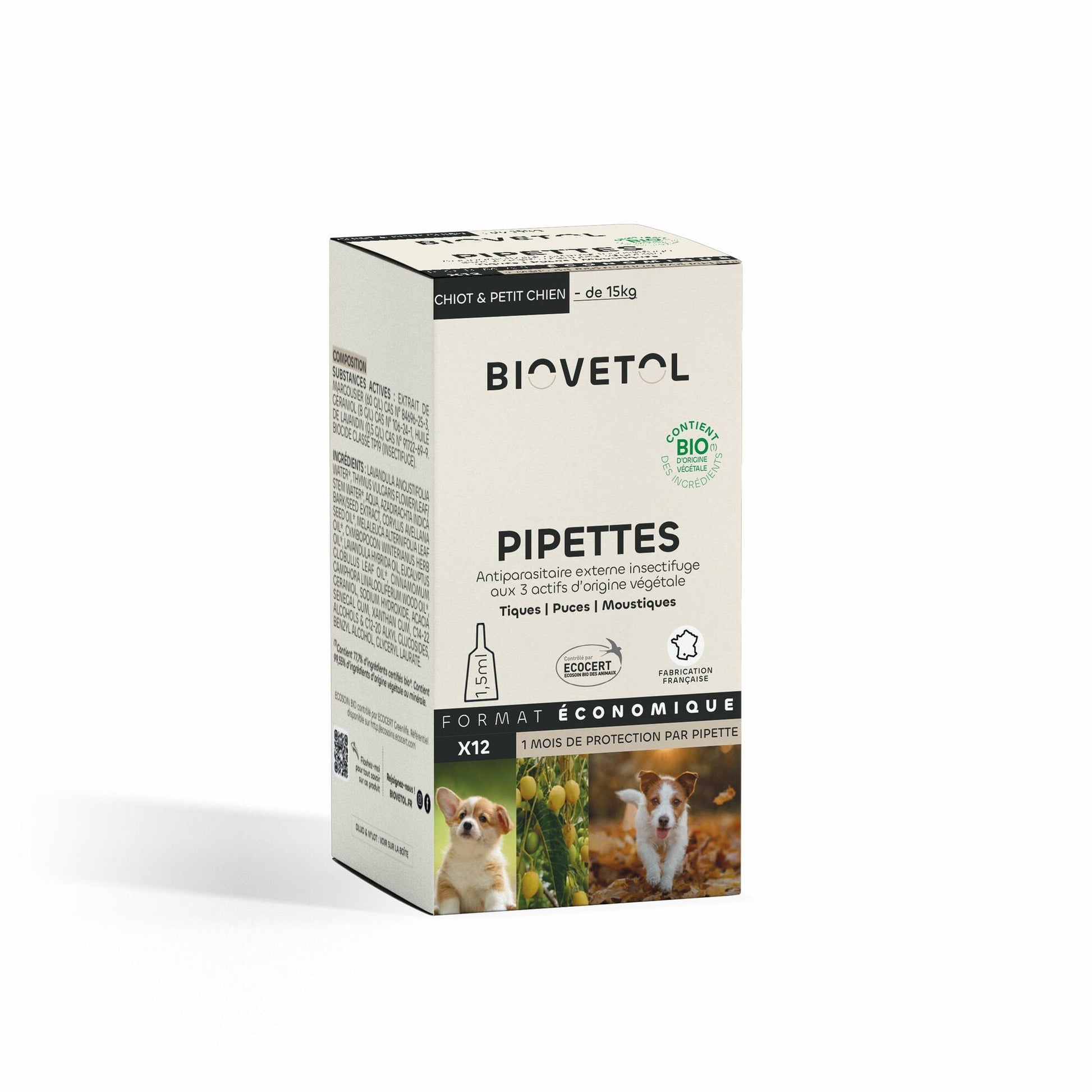 Pipettes antiparasitaires répulsives Biovetol - Le Royaume de Lecki