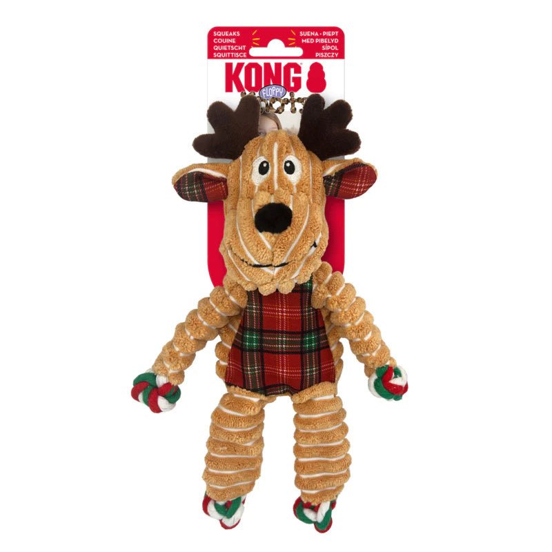 KONG® Holiday Floppy Knots Reindeer - Le Royaume de Lecki