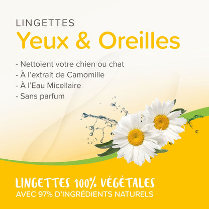 Lingettes végétales oreilles et yeux Beaphar - Le Royaume de Lecki