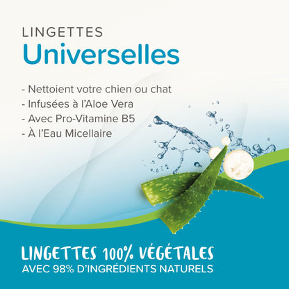 Lingettes végétales universelles Beaphar - Le Royaume de Lecki